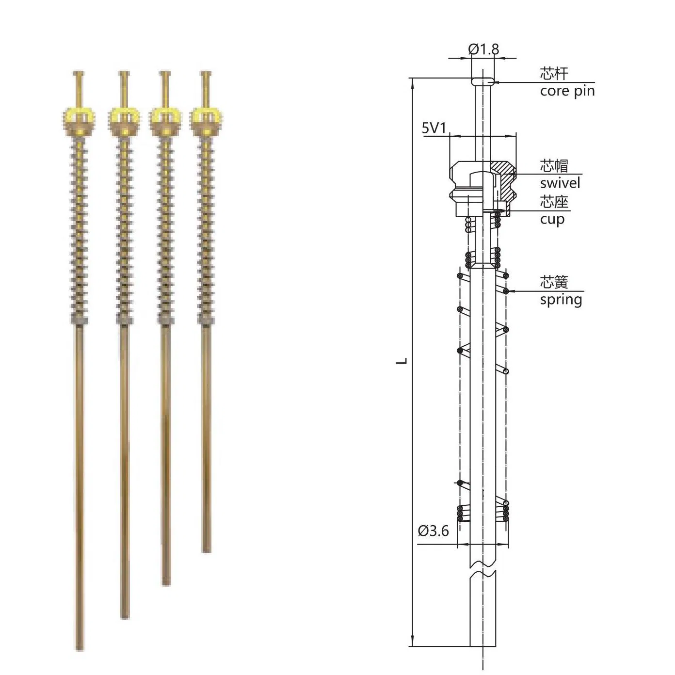 Расширенный клапанный шток специального назначения