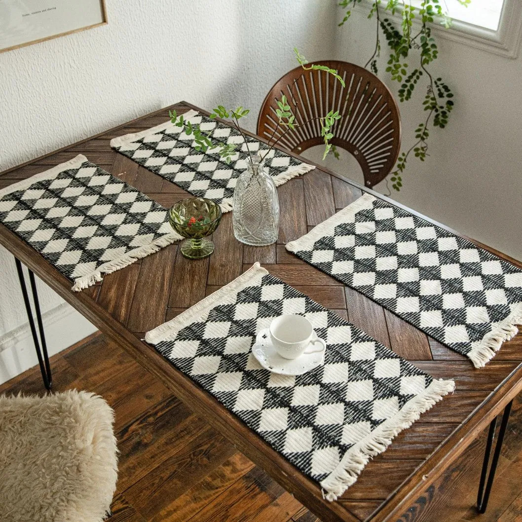 Natural Jute and Cotton Thread Hand Weaved Table Runner