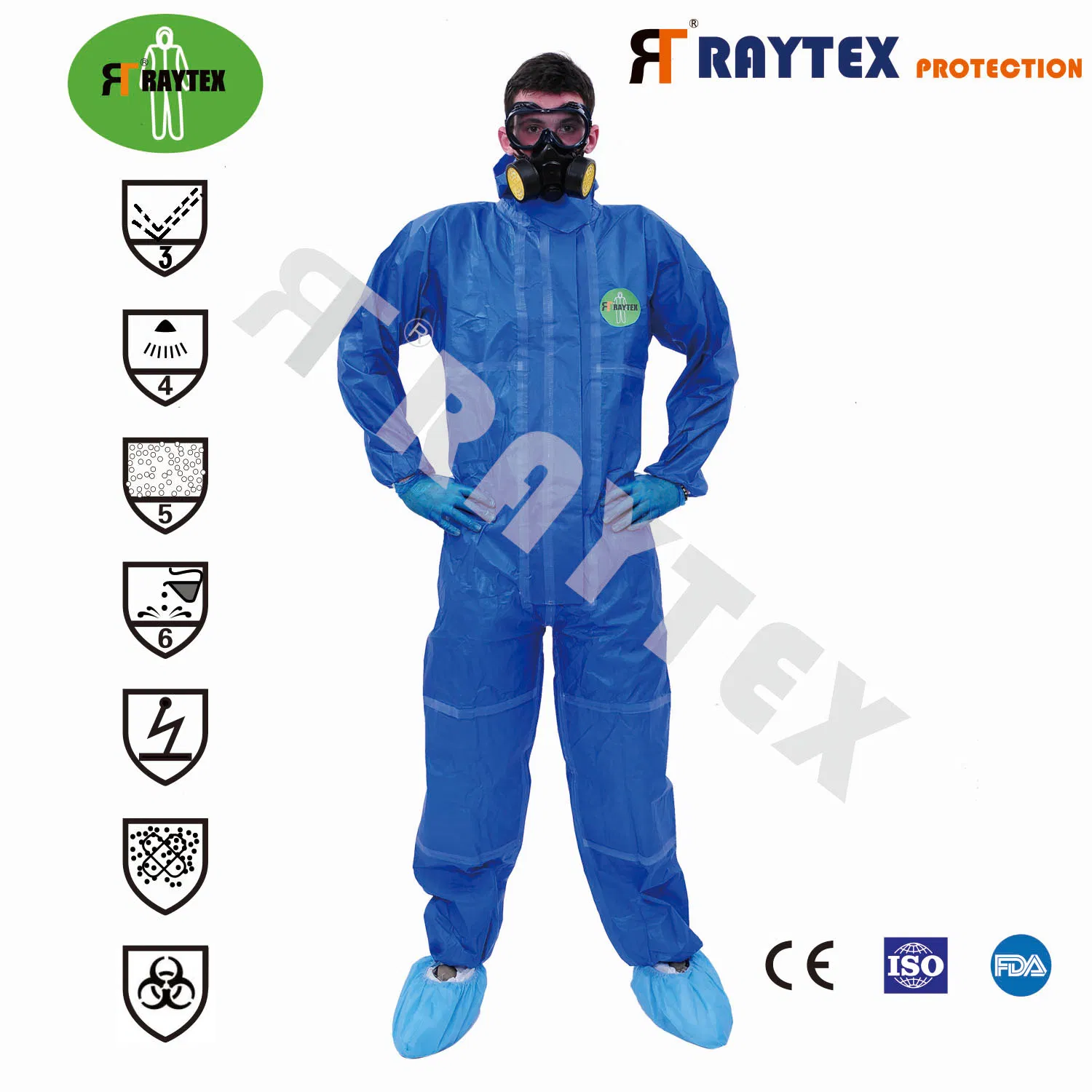 Type5/6 SMS Disposable SMS Protective Overall with Collar (code: 30302)