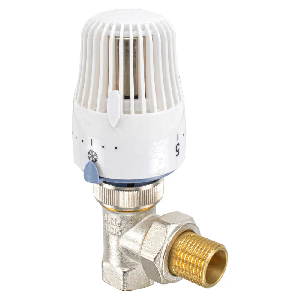 Bsp Thread Adjustable House Heating Forged Brass Angle Thermostatic Radiator Valve