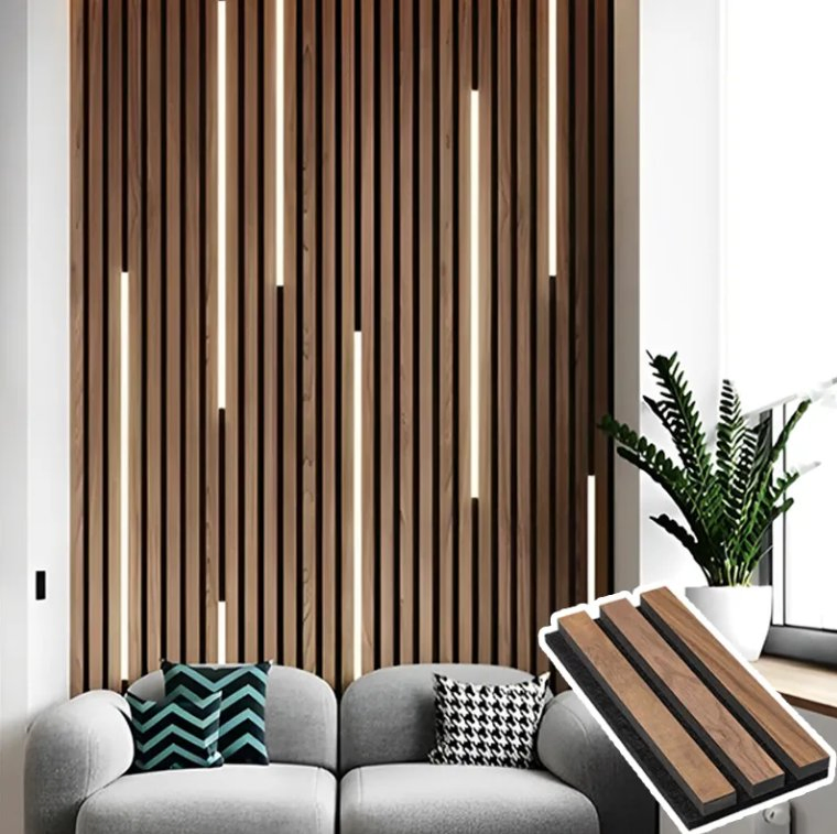 Sound Insulation and Sound Absorption Material Medium Density Fiberboard Polyester Board Acoustic Wood Slat Wall Board