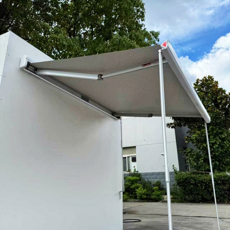 Manual Retractable Travel Trailer Awning Foldable Sun Shade for RV Outdoor Use