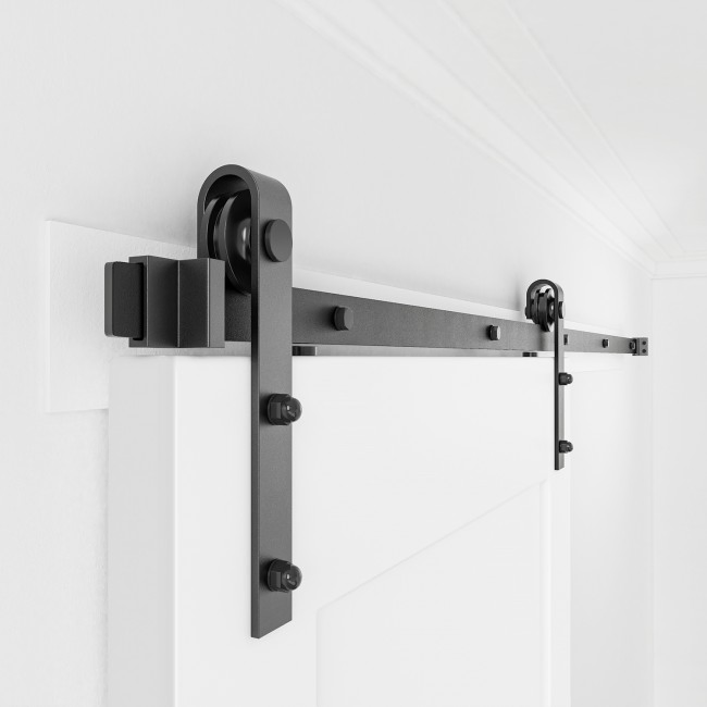 USA Black Single Barn Doors Accessories Security Steel Sliding Barn Door Lock Set