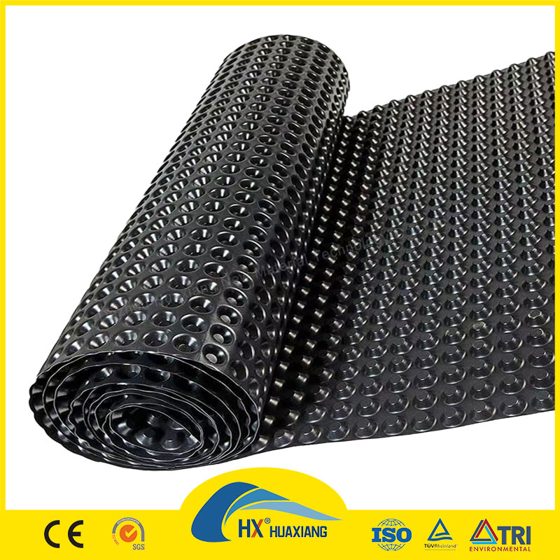 China Factory Dimpled Drain Board /Composite Drainage Board 0.8-5.0cm Waterproof and Drainage Sheet HDPE Plastic for Garden Drainage