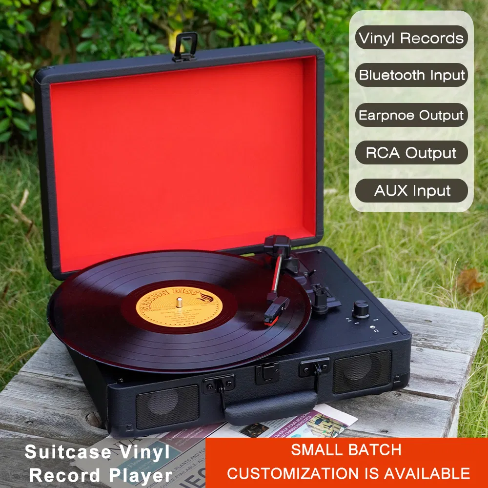 R102 Creative Design Suitcase Style Turntable Bluetooth 5.3 Super Sound Quality Vinyl Record Player