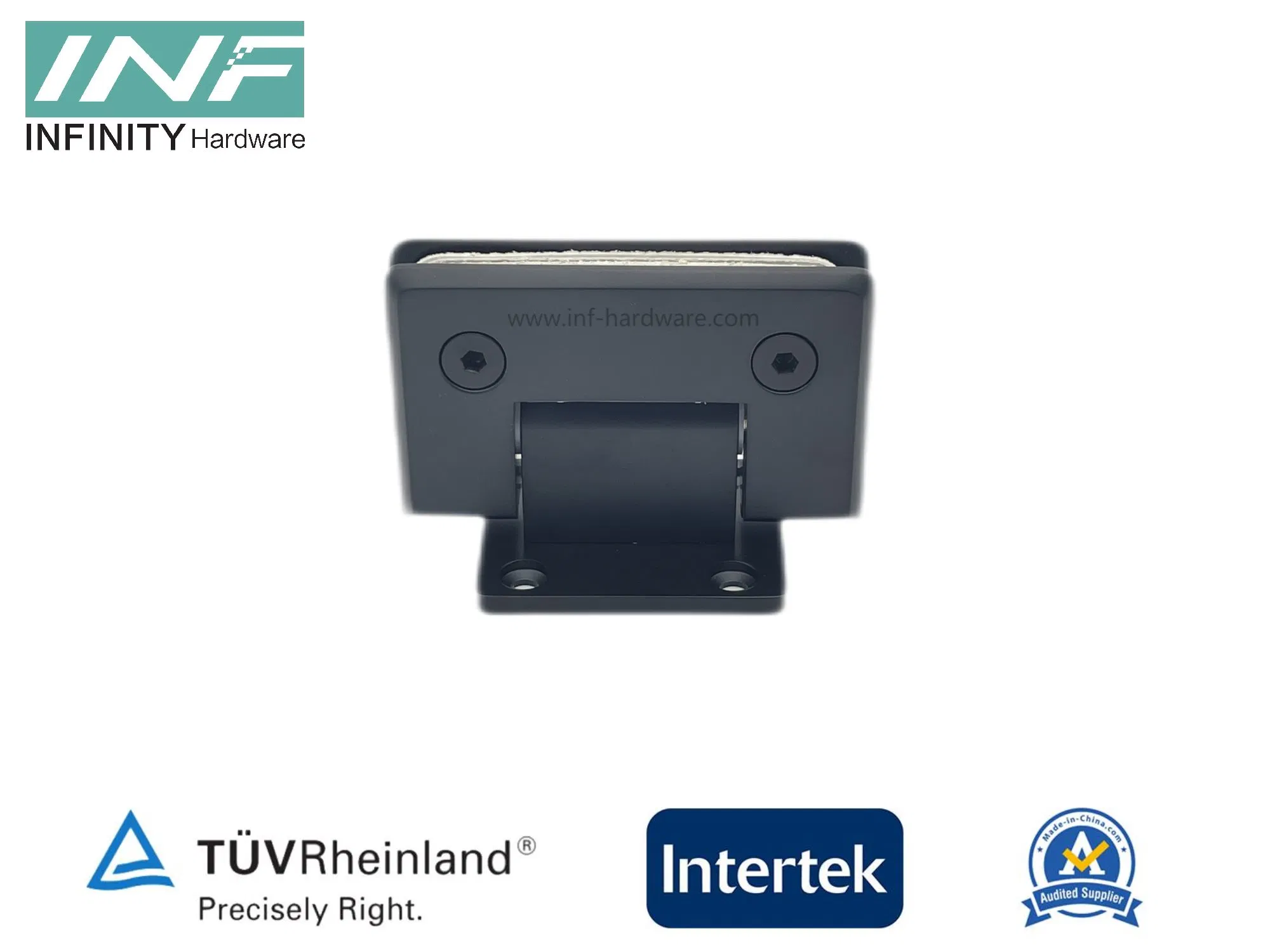 Brass Hardware Matte Black Glass to Wall Short Plate Shower Hinge Glass Fitting Bathroom Accessories