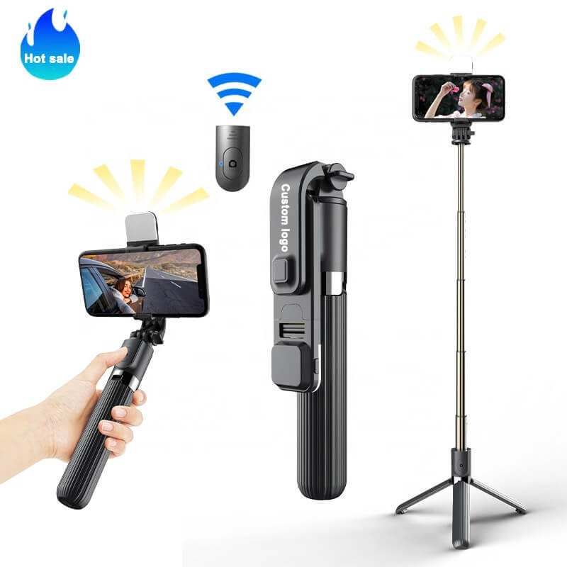 Portable Selfie Stick Tripod with LED Light, Extendable Phone Vlogging Computer Accessories
