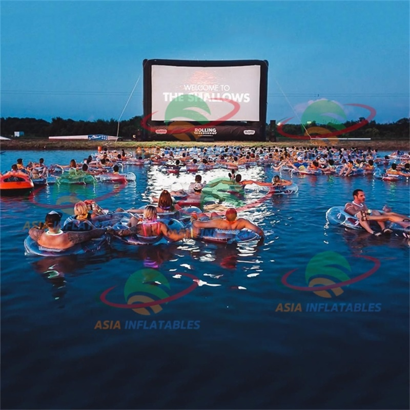 Water Floating Cinema Screen PVC Tarpaulin Airtight Inflatable Movie Screen