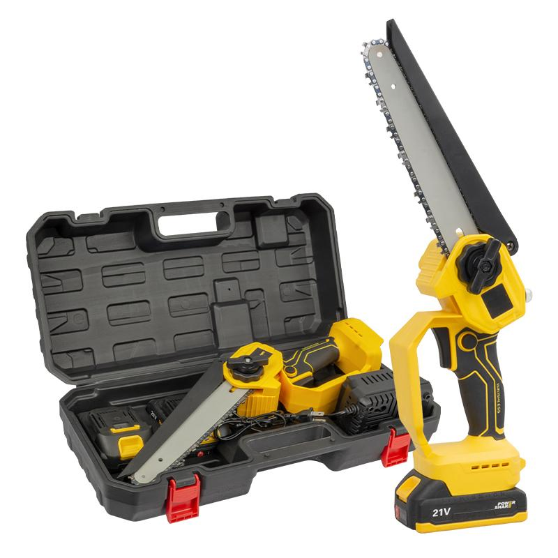 18V Cordless Chainsaw Brush Cutter Power Tool with Lithium Battery & Safety Lock