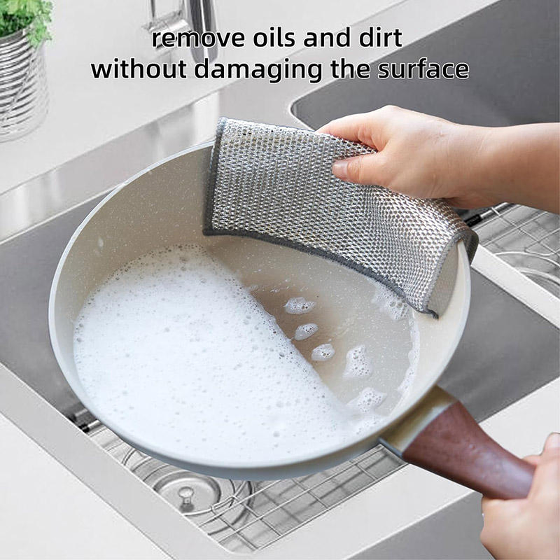 Kitchen Supplies Microfiber Wire Dishcloth Multifunctional Non-Scratch Eco-Friendly and Multipurpose for Dishes
