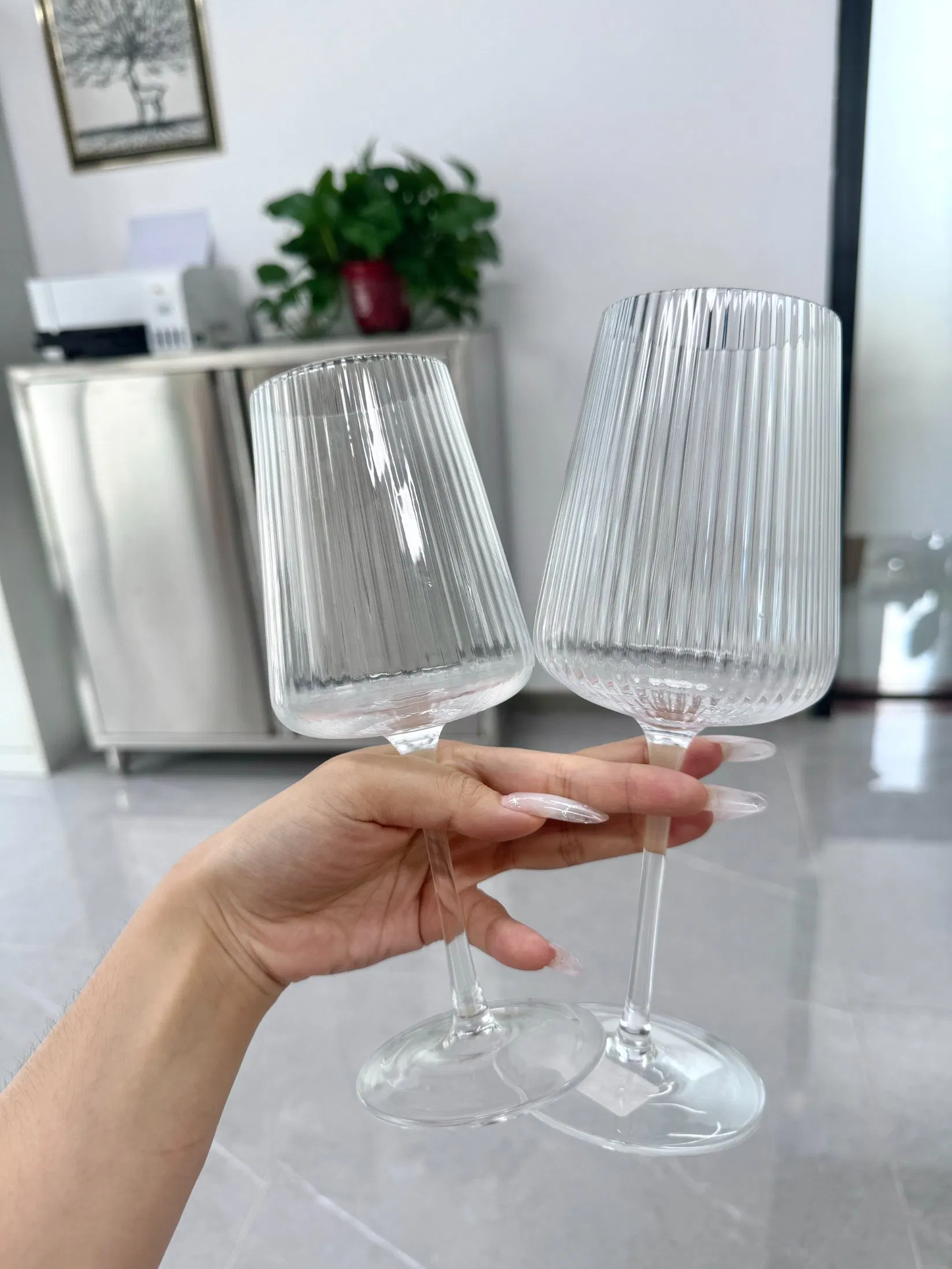 Paibee Crystal Glassware White Wine Champagne Glasses Handmade for Wedding