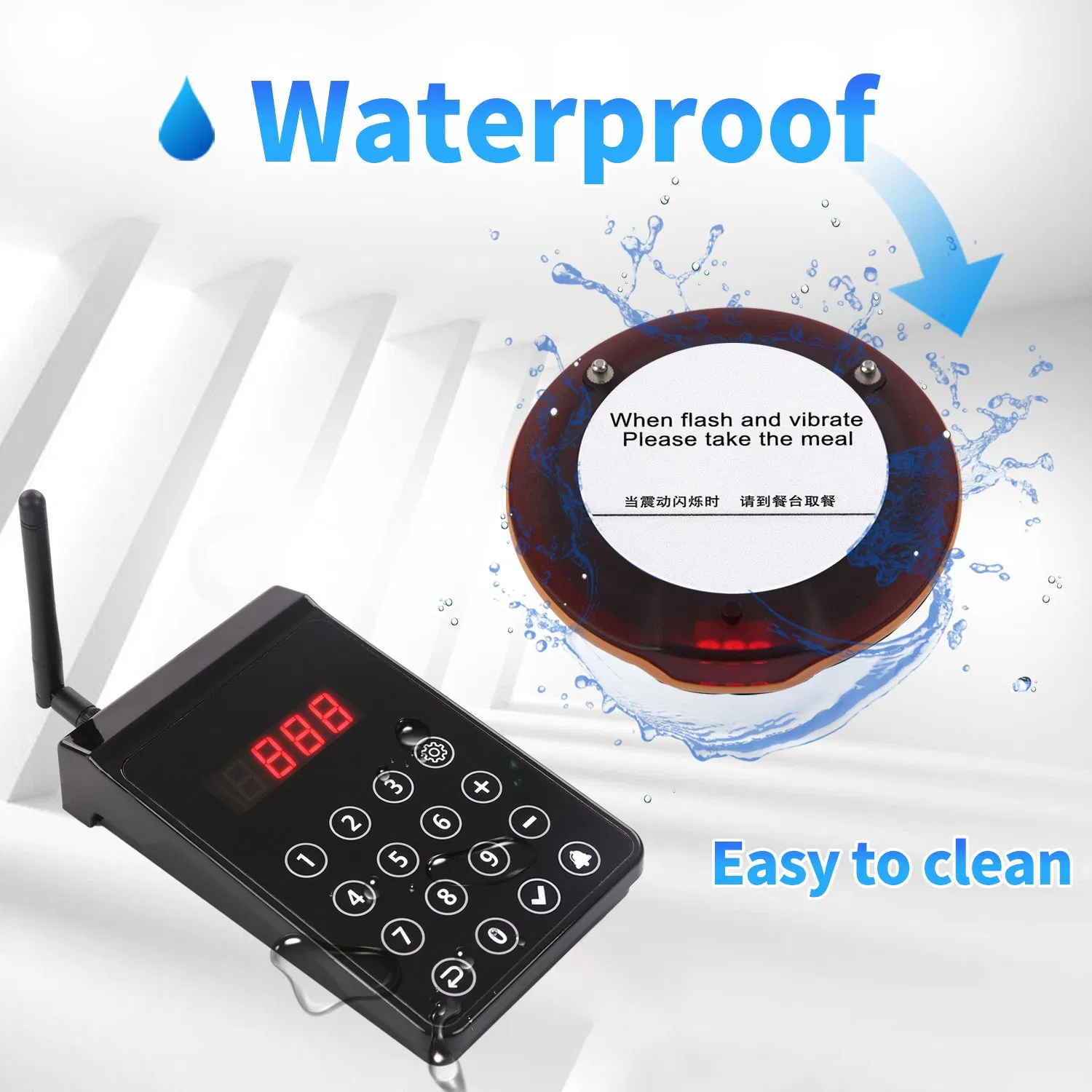 Wireless Restaurant Pager System 30 Coasters for Food Truck Cafe Shop Bar