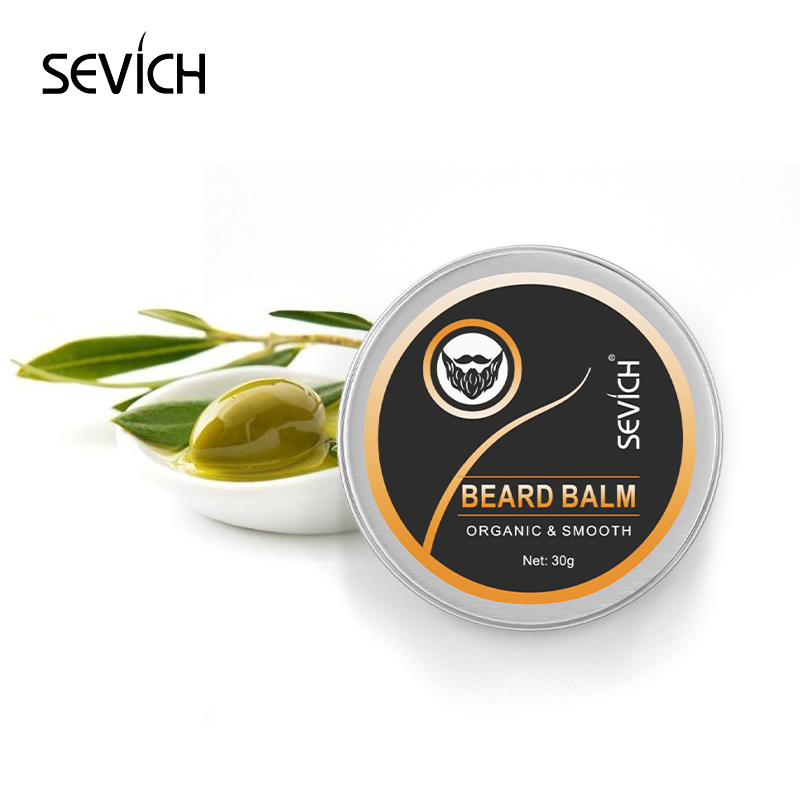 Men Personal Care Bees Wax Beard Balm Organ Beard Oil Hair Wax Scissors and Brush