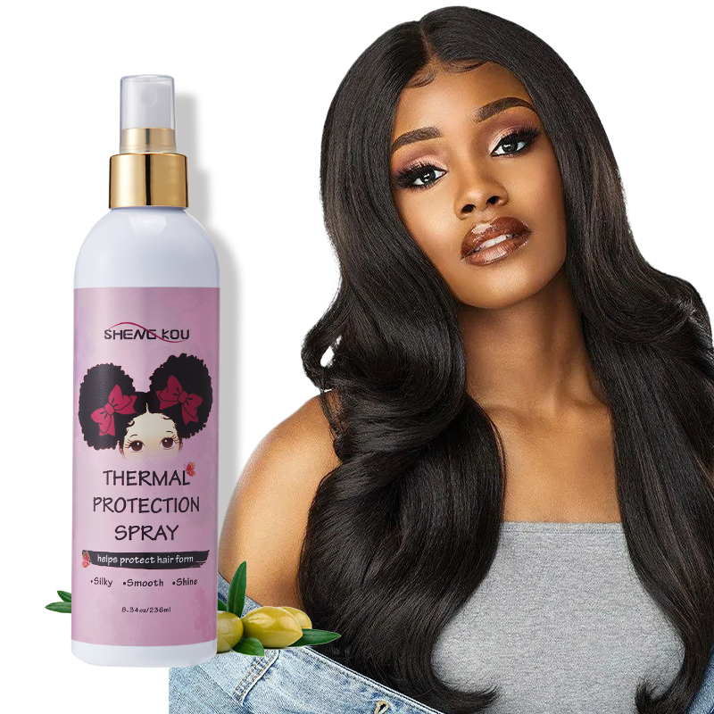 Private Label Custom Argan Oil Heat Protectant Spray Smooth Shine Hair Thermal Protection Spray