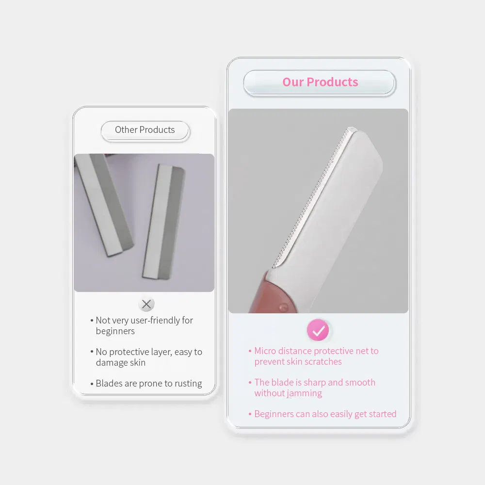 Stainless Steel Blade Facial Hair Trimmer Shaper Portable Shaver Razors Eyebrow Razor for Women