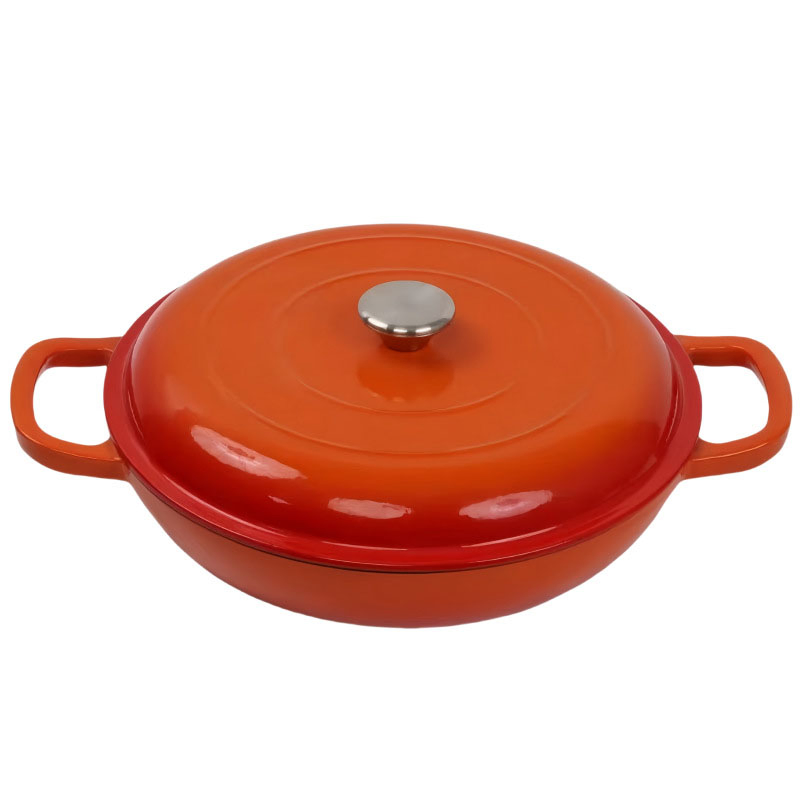 9 Piece Die-Cast Cast Iron Soup Pot Set Kitchen Non-Stick Enamel Cookware Set