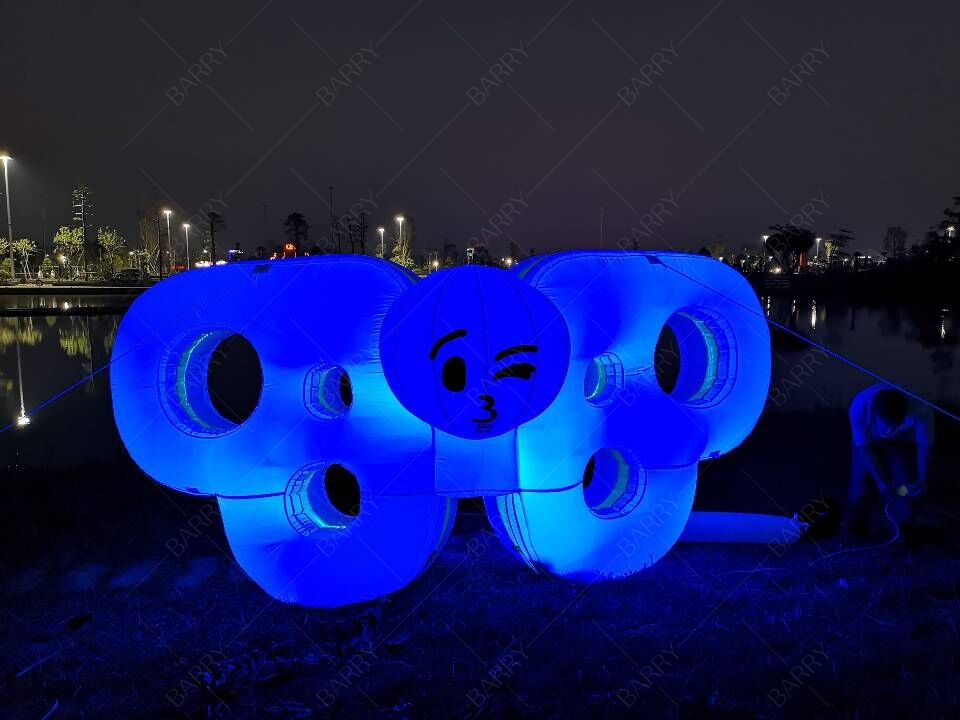 Custom Giant LED Light Colorful Inflatable Butterfly for Square Decoration