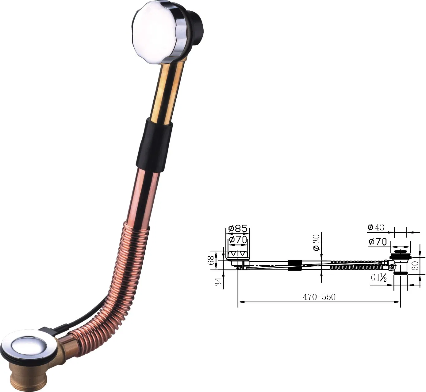 Hot Selling Bathroom Shower Room Bathtub Drain Drainer Waste for Sale with Best Price