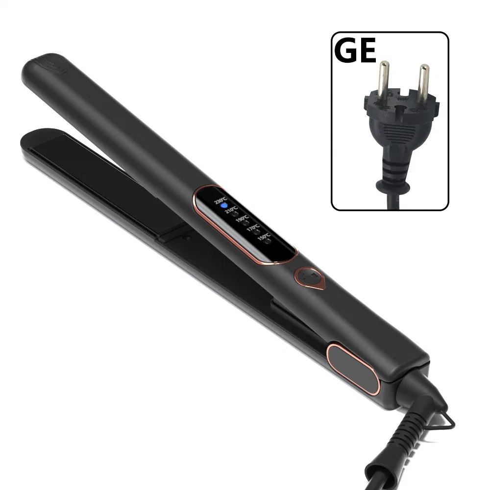 2025 PTC Heater 1 Inch LED Hair Straightener Flat Iron Hot Selling Middle East Electric 2 Hair Clips Glove for Household Use