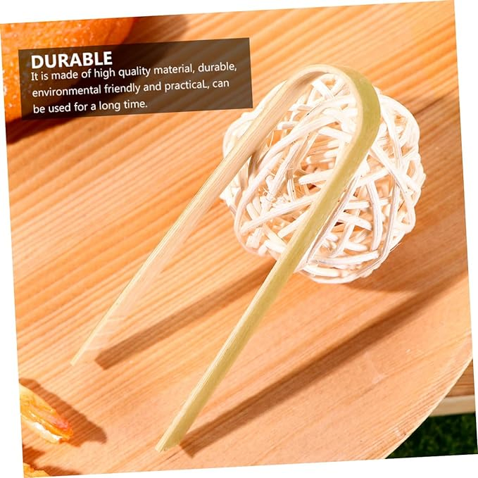 Kitchen Serving Tongs Bamboo Clip for Barbecue /Food /Bread Use