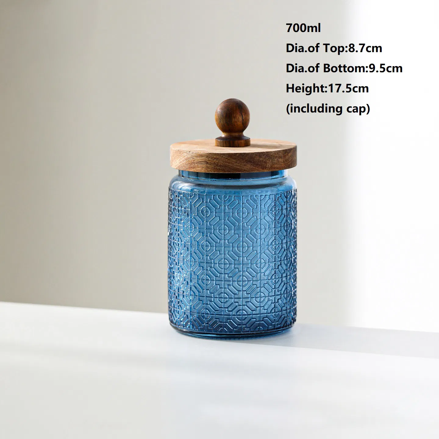 700ml 1000ml Custom Glass Sealed Jar with Wooden Lid Tea Coffee Sealed Jar Nut Food Storage Jar Can Be Reused