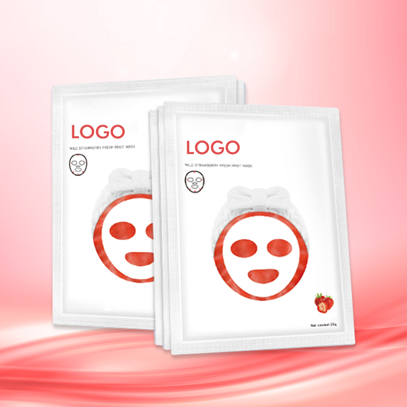 Organic Fruit Strawberry Facial Mask Brightening Hydrating and Antioxidant Formula for Radiant Skin and Soothes Face Sheet Mask