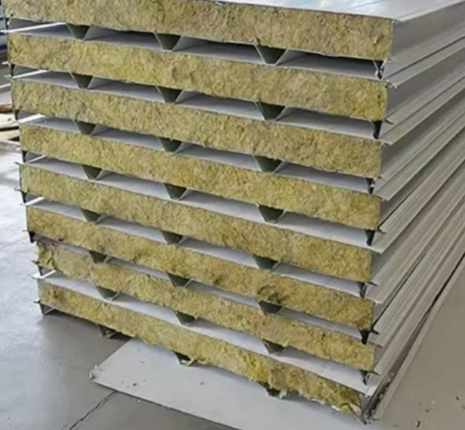 Building Material for Warehouse Good Price Insulated Panels Rock Wool Sandwich Panel