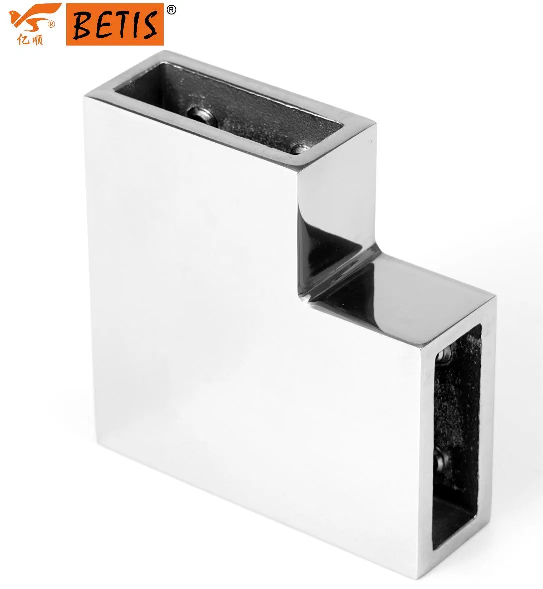 OEM Frameless Tempered Glass Door Hardware 304-Stainless-Steel Bathroom Accessories Shower Enclosure Hardware Mirror-Finish Pipe Rack Connector