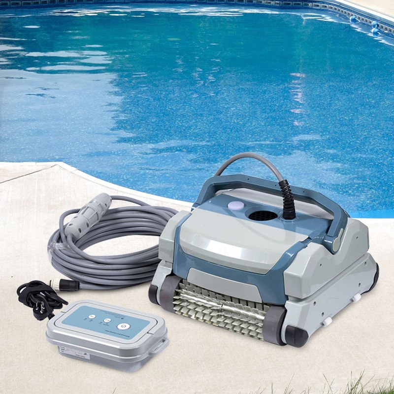 Robotic Wall Climbing Wired Automatic Robot Pool Cleaner Swimming Pool Cleaning Robot Vacuum Cleaner with 130W Suction Power