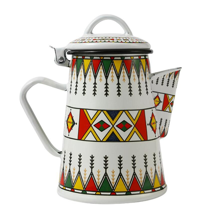 Outdoor Enamel Coffee Pot Tea for Camping Farmhouse Kitchen Decor