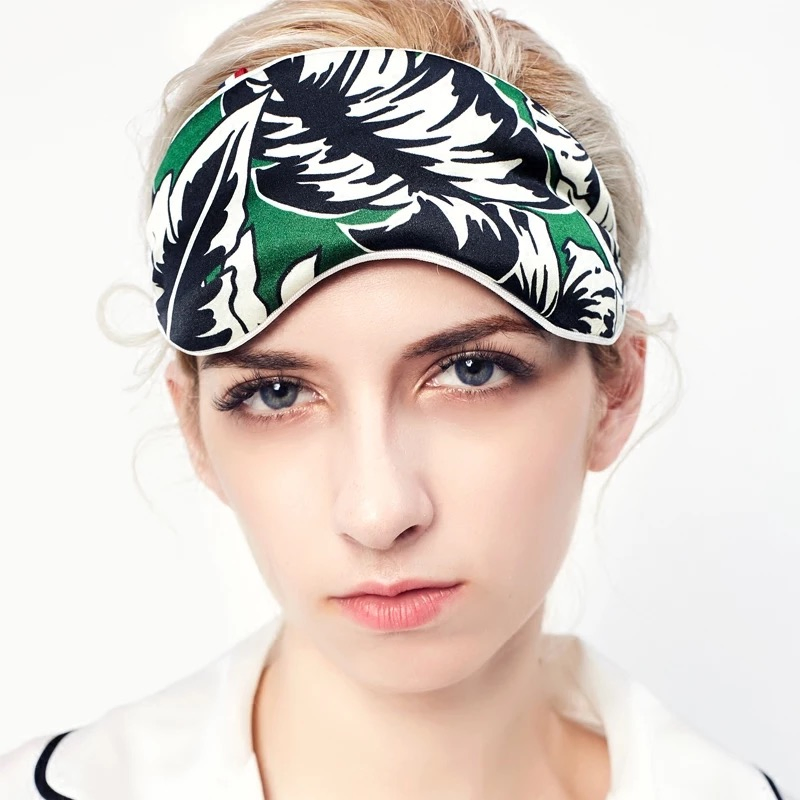 Custom High Quality Lady Silk Printed Eyemask Factory