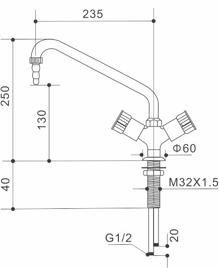 Foot Tap Laboratory Faucet Nwa20, Nwa20W