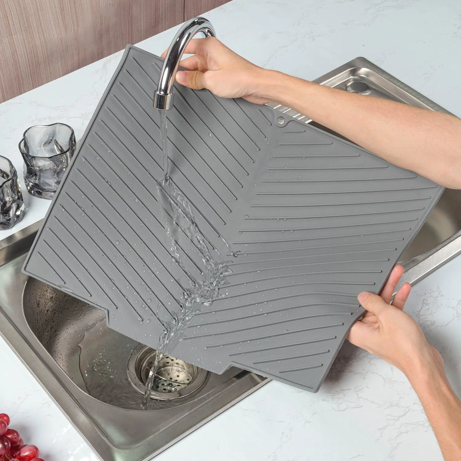 Силиконовый коврик для раковины, нескользящий, многоразовый