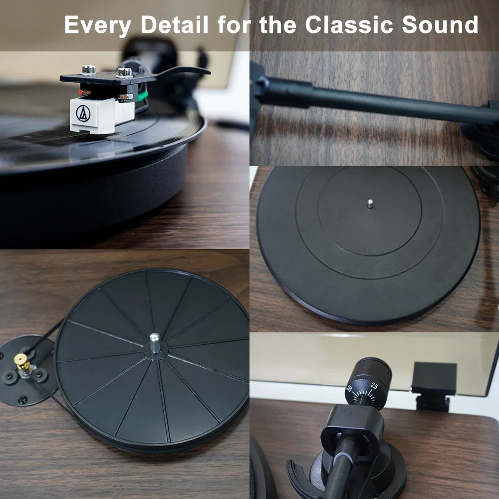 High End at-3600L Moving-Magnet Record Player Metal Turntable HiFi Stereo Bluetooth Speaker Vinyl Record Player with Vibration Damping