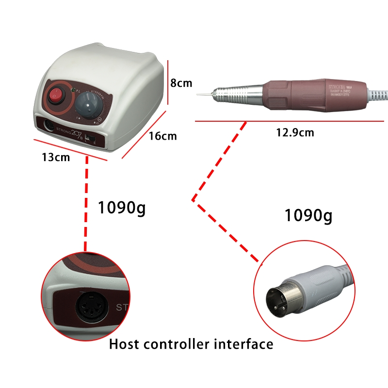 Electric Brushed Micromotor Strong 207 35000rpm Nail Drill Machine for Beauty Salon