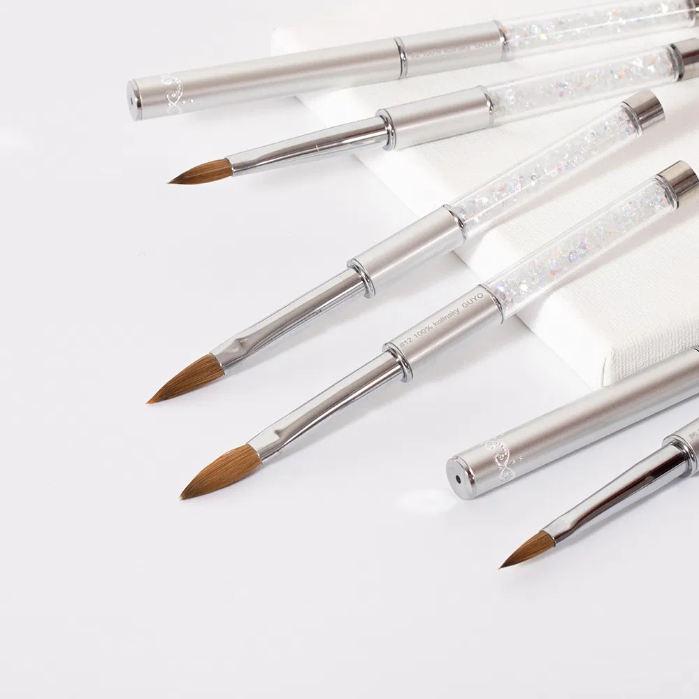 Guyo #6 Rhinestone Inside Handle 100% Kolinsky Nail Art Brush