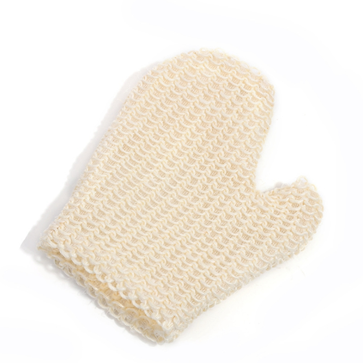 Eco Friendly Loofah Linen Bath Sponge Body Exfoliating Glove Scrubber Natural Shower Body Bath Scrub Exfoliating Glove Mitt