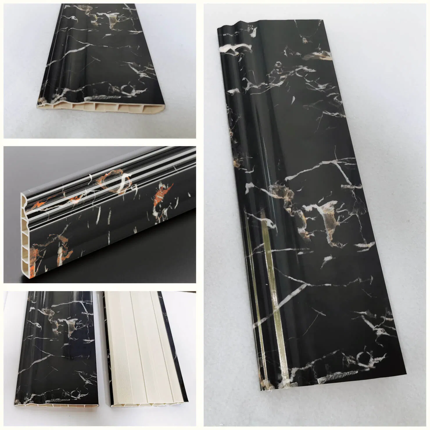 Marble Wall Baseboard Moulding Plastic PVC Vinyl Floor Skirting