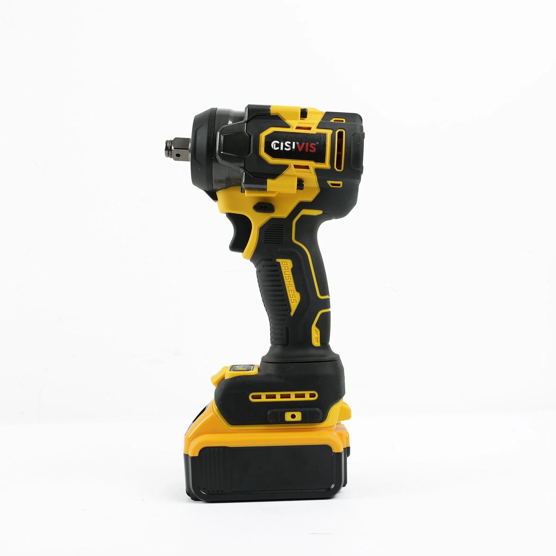 Cisivis 400nm Brushless Impact Wrench with LED Light Ring Professional Cordless Power Torque Wrench Set Electric Wrench