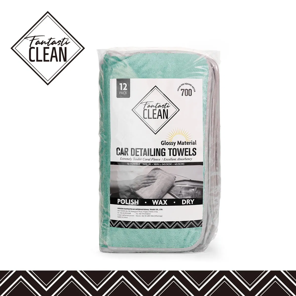 Fantasticlean Reusable and Washable 12PCS Microfiber Cleaning Towels Coral Fleece Microfiber Cloths for Car, House Green