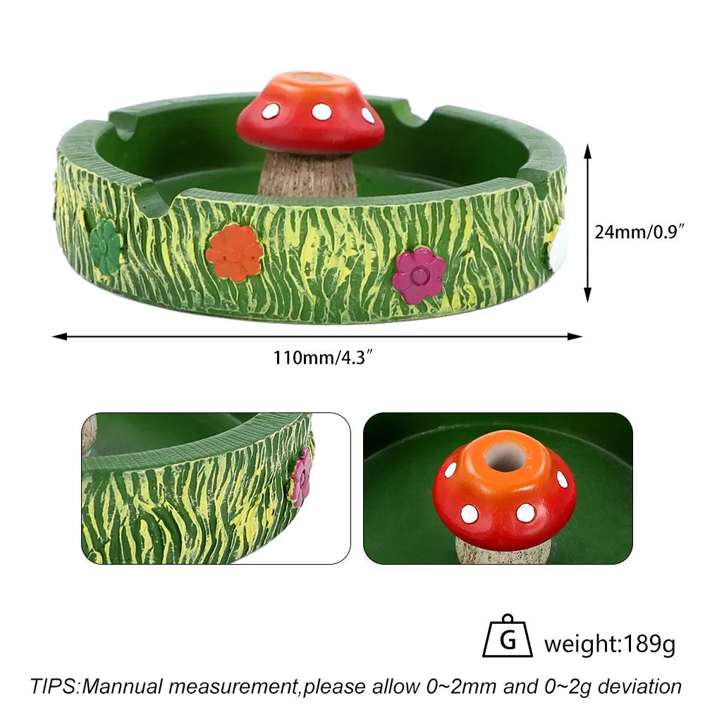 High Quality Resin Round Mushroom Ashtray Personalized Mini Cigarette Smoking Accessories Ashtray