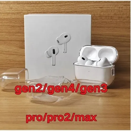 2025 High Quality Wireless Bluetooth Earphone with Noise Canceling Transparency Case Cover for Airpod' PRO 2 3 4 Max Case USB-C 3rd Generation