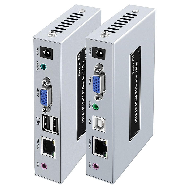 VGA USB Kvm Extender Over IP/TCP UTP/STP Cat5e/6 RJ45 LAN Network VGA Mouse and Keyboard Extender VGA USB