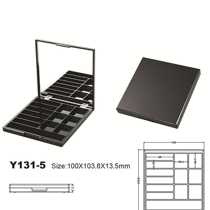 Unique Shape 12 Color Plastic Eye Shadow Palette Case Compact Box Cosmetic Packaging Y131-5