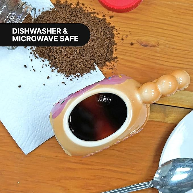 Charming 12oz Ceramic Donut Shaped Mug for Tea and Cocoa