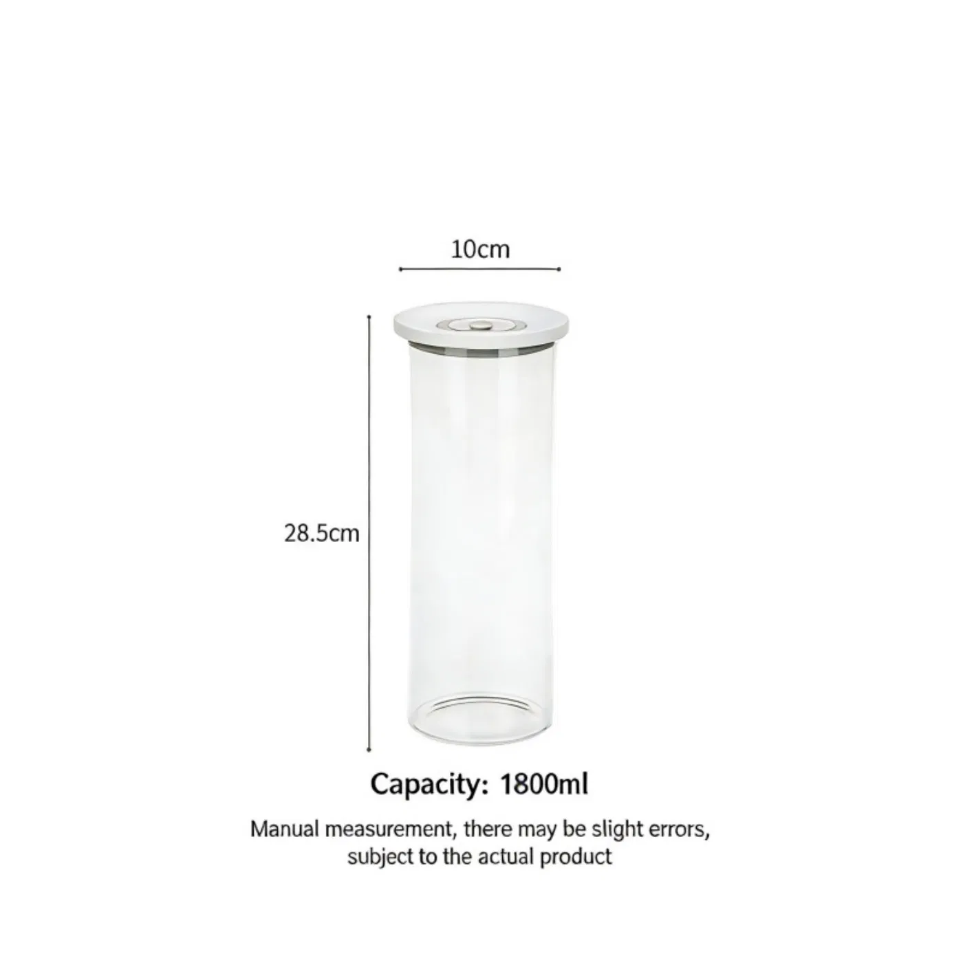 Dustproof Plastic Lid Round Wide Mouth Vacuum Spice Storage Jar
