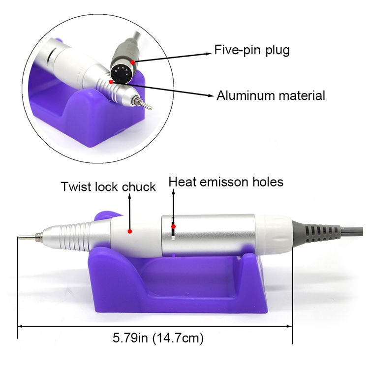 Portable Electric Nail File Drill Machine 30000rpm Nail Art Manicure Pedicure Acrylic Gel Salon Tool