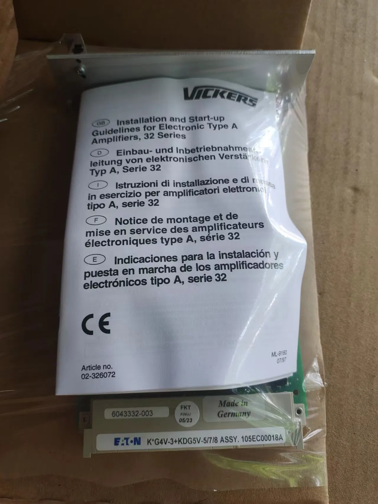 Плата управления Vickers EEA-PAM-571-A-32 для пропорционального клапана