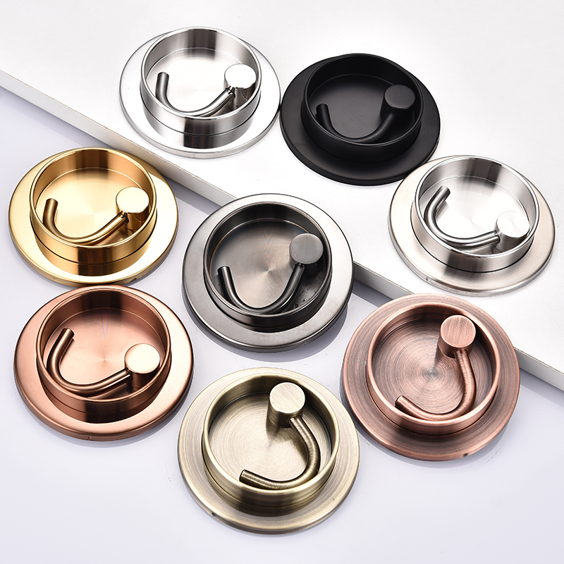 15kg Kitchen Hooks Bedroom Wall Hidden Rotating Single Robe Hook