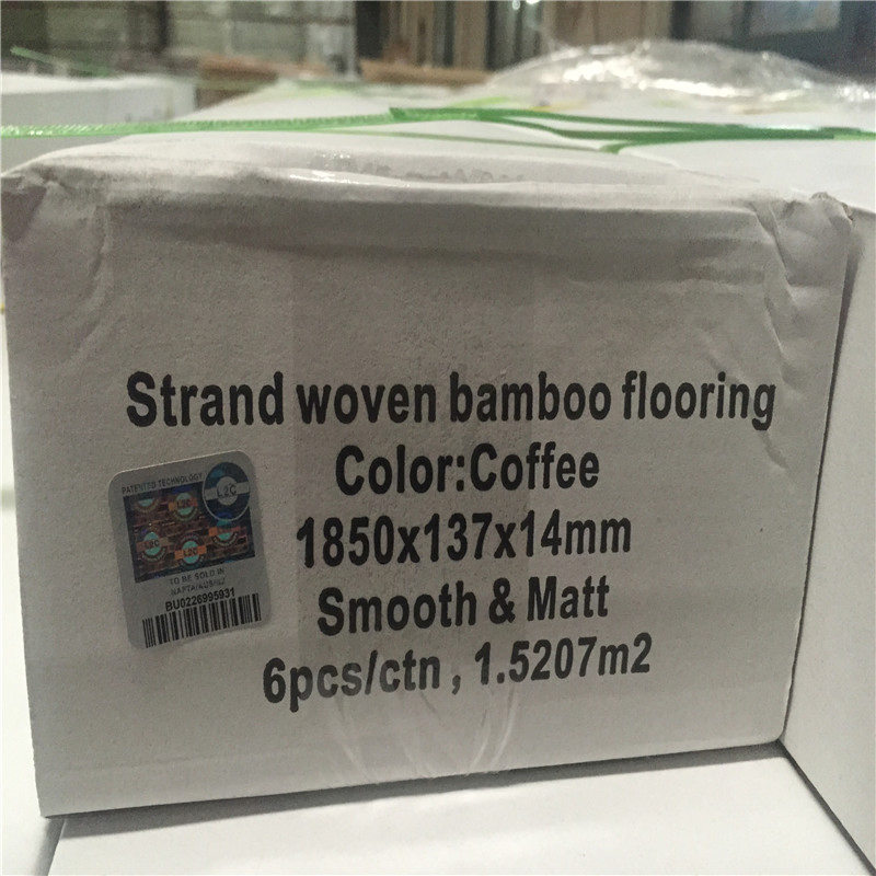 915mm to 2200mm Woven Carbonized Solid Bamboo Flooring for Sale